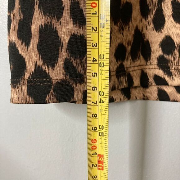 Forever 21, Cheetah Print Cocktail Party Mini Dress, Asymmetrical Layered Pleati - Picture 4 of 7